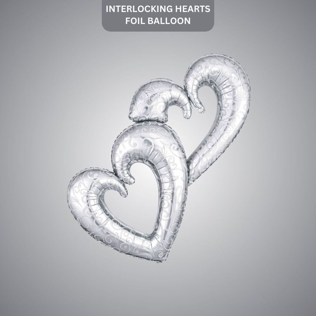Interlocking Hearts Love You Foil Balloon 53" for Valentines Day & Anniversary Party - Party and Festive Needs | Buy online on ZillyBuy