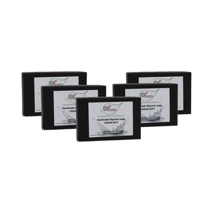 Artnweavess Cream Soft Glycerin Soap, 100 gm - Pack of 5