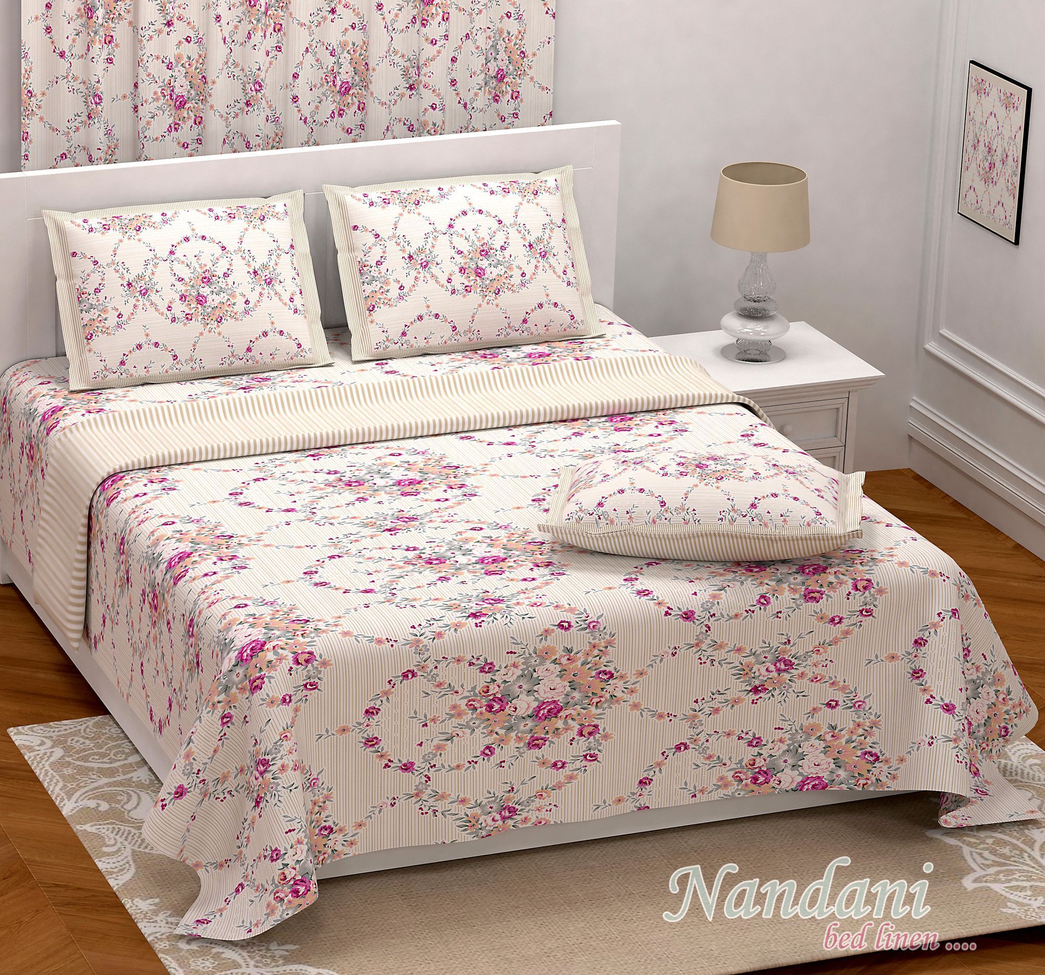 Ultra Soft Pure Cotton Jaipuri Sanganeri Double Bedsheet & Covers