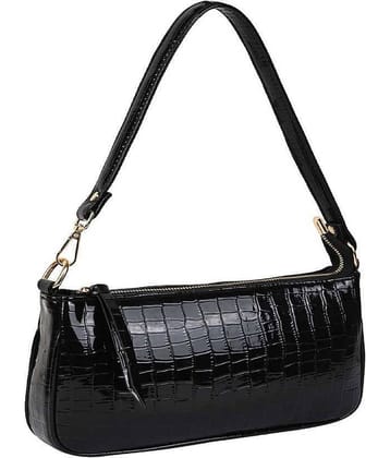 SAKWOODS - Black PU Shoulder Bag