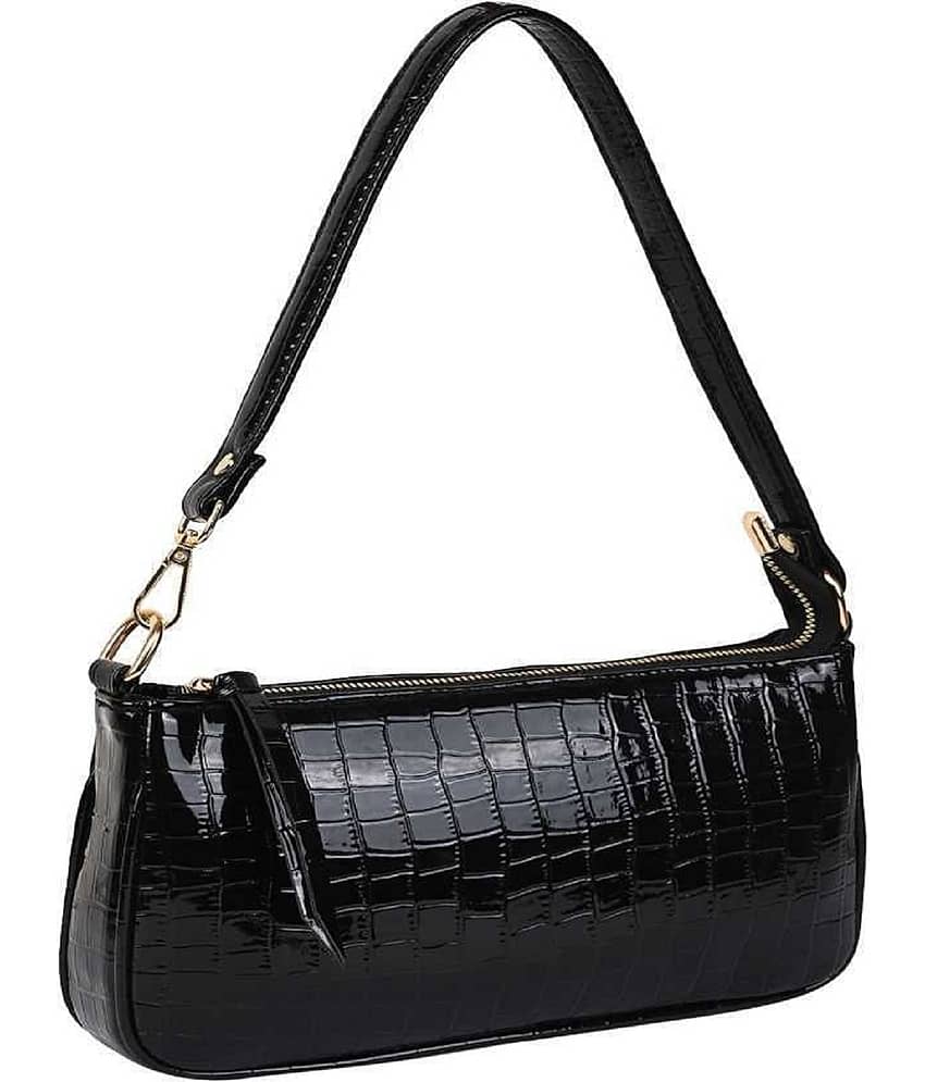 SAKWOODS - Black PU Shoulder Bag