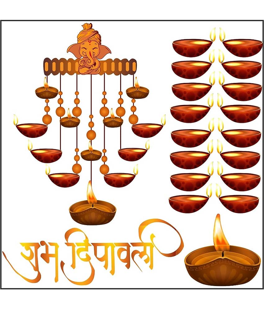 Decor Villa DIWALI COMBO Festive Sticker ( 55 x 58 cms )