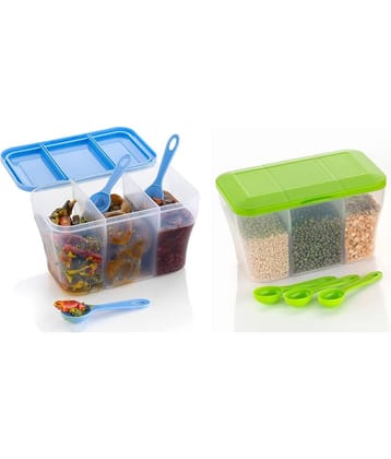 FIT4CHEF Spice Box PET Multicolor Multi-Purpose Container ( Set of 2 )