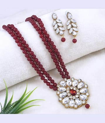 Padmavati Bangles Red Pendant set ( Pack of 1 )
