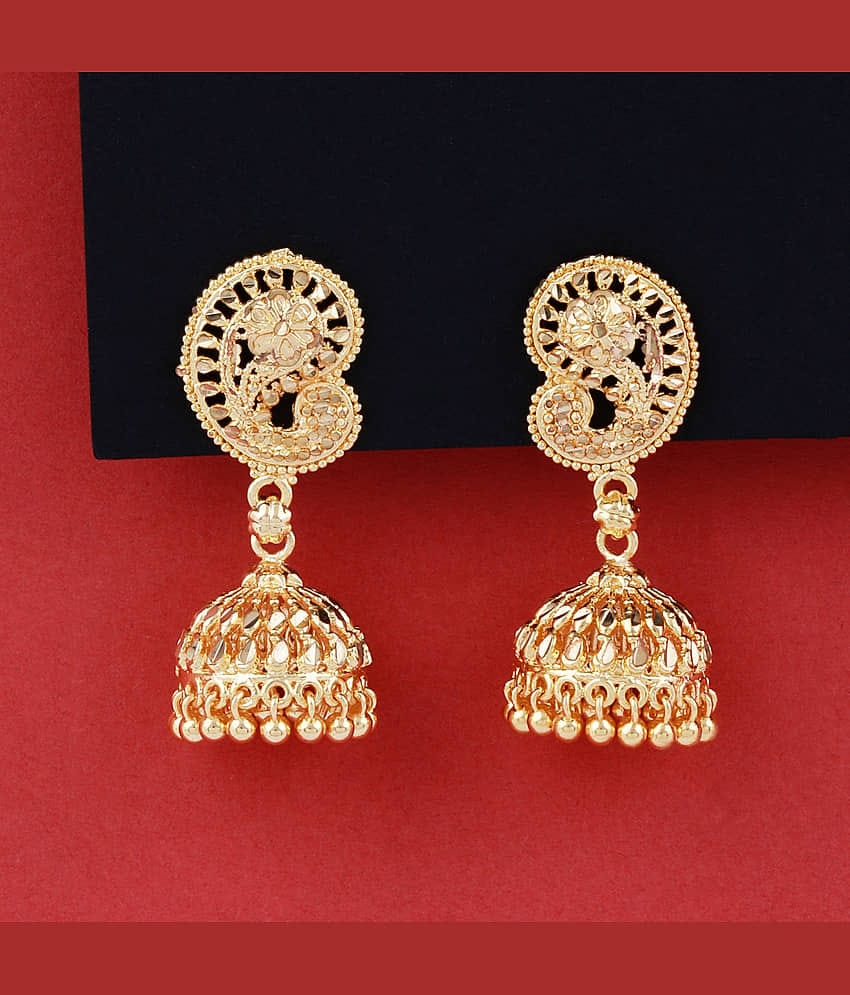 Silver Shine Traditional Amazing Gold Plated Jhumka Earring For women Girls