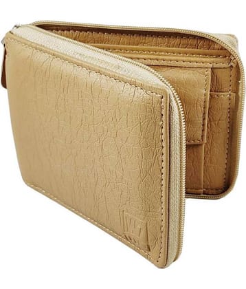 WENZEST - Beige Faux Leather Men's Zip Around Wallet ( Pack of 1 )