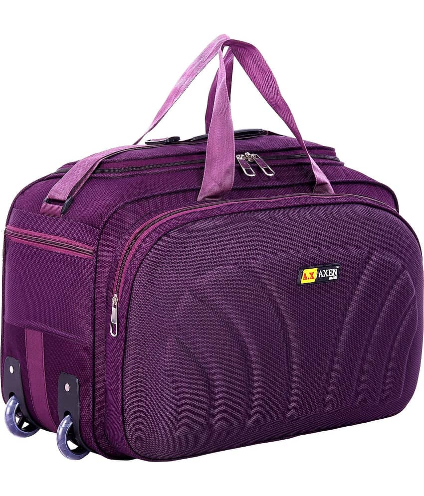 AXEN BAGS 60 Ltrs PURPLE Polyester Duffle Trolley
