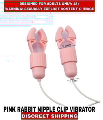 Female Adult Sex Toys Pink Rabbit Nipple Clip USB Vibrator For Women