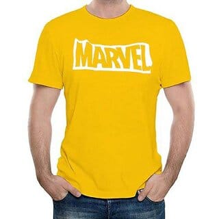 HIT SQUARE Yellow Pure Cotton Round Neck Printed For Men