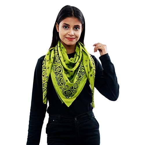 Eri Silk Printed Scarf Yellow