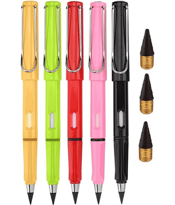 Everlasting Pencil With Eraser, Forever Pencil - Inkless Pen, Infinite Pencil  set of 5