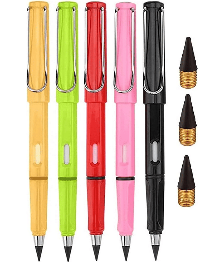 Everlasting Pencil With Eraser, Forever Pencil - Inkless Pen, Infinite Pencil  set of 5