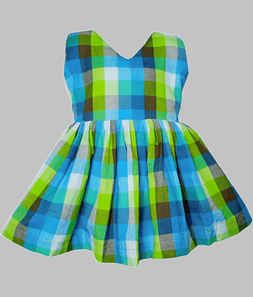 harshvardhanmart.com Cotton Fit And Flare Dress For Girls ( Pack of 1 , Bright Green )