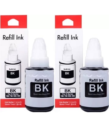 TEQUO Ink For Gi-790 G3010 Black Pack of 2 Cartridge for 790 INK G1000 , G1010 , G1100 , G2000 , G2002 , G2010 , G2012 , G2100 , G3000 , G3010
