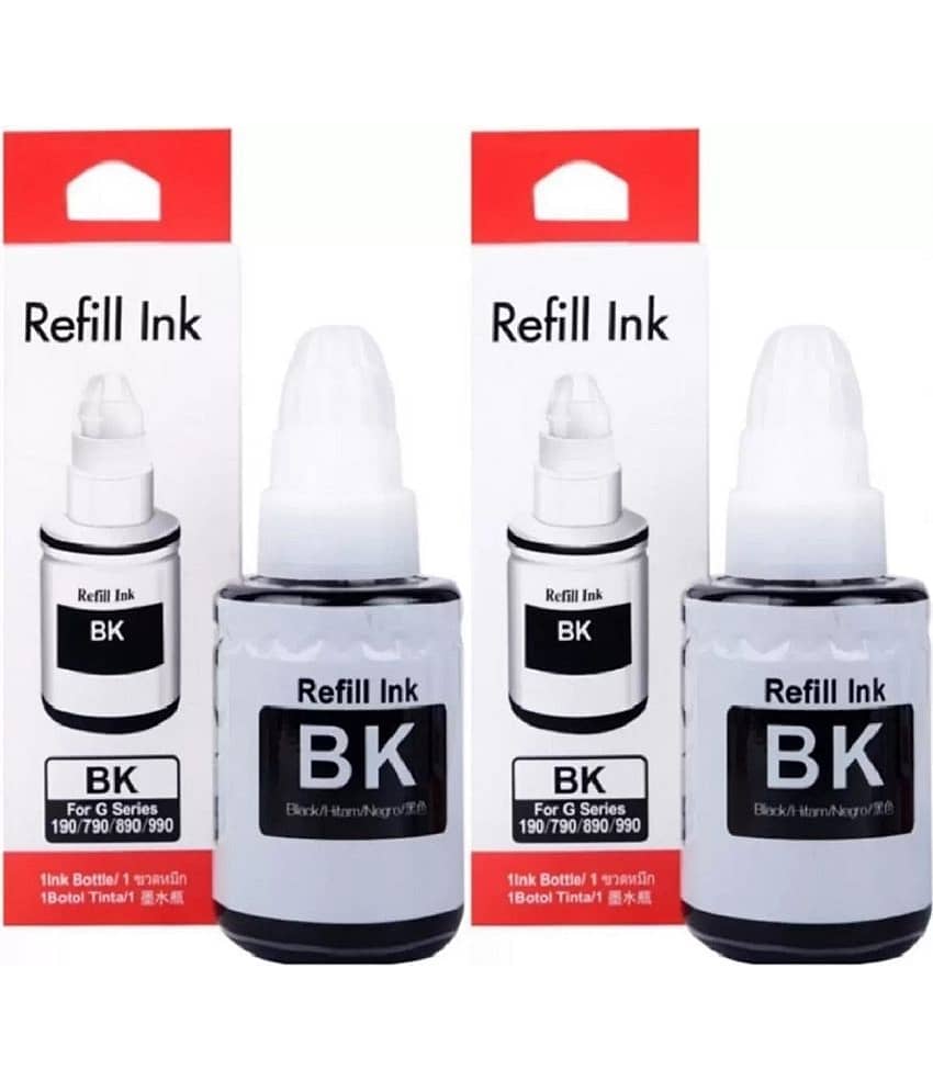 TEQUO Ink For Gi-790 G3010 Black Pack of 2 Cartridge for 790 INK G1000 , G1010 , G1100 , G2000 , G2002 , G2010 , G2012 , G2100 , G3000 , G3010