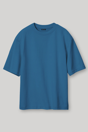 Teal Blue- Oversized T-Shirt-XS