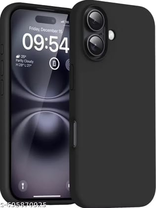 Kozykit Compatible for iPhone 16 Case 6.1, Slim Liquid Silicone 3 Layers Full Covered Soft Gel Rubber Phone Case Protective Cover 6.1 Inch  - Black