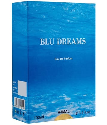 Ajmal Blu Dreams EDP 100ML Long Lasting Scent Spray Fougere Perfume Gift For Men Pack of 1