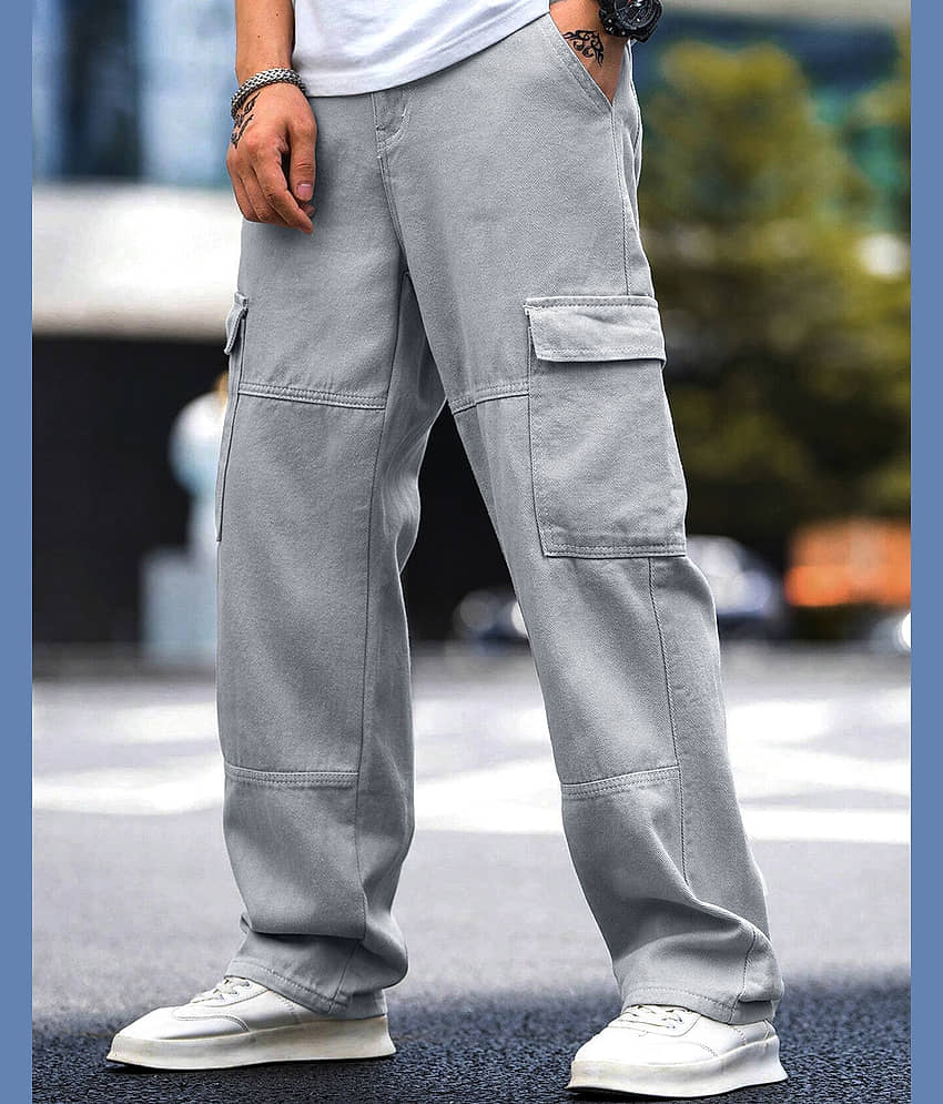 Eyebogler Regular Flat Men's Cargos - Grey ( Pack of 1 )