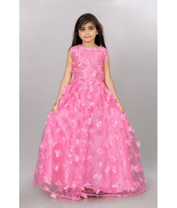 JULEE Net Gown For Girls ( Pack of 1 , Magenta )