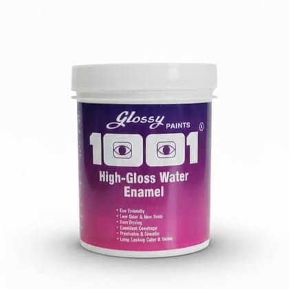 1001 High Gloss Water Enamel | Durable Gloss Finish | Water-Based Paint for Metal, Wood & Surfaces | Golden Yellow 1L