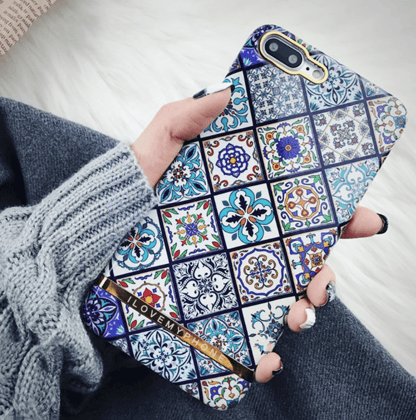 Retro Geometric Pattern Glossy Case-iPhone 7