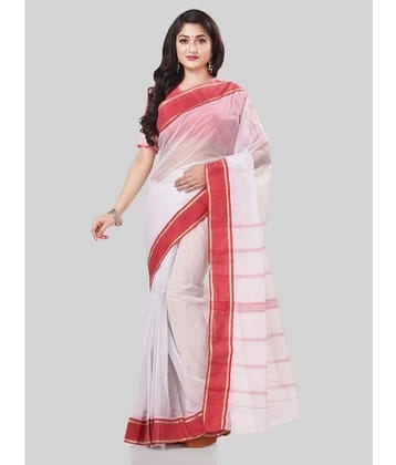 Desh Bidesh - Red Cotton Saree With Blouse Piece ( Pack of 1 ) - Red