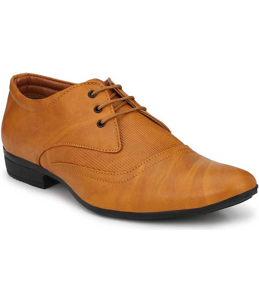 TR Tan Men's Derby Formal Shoes