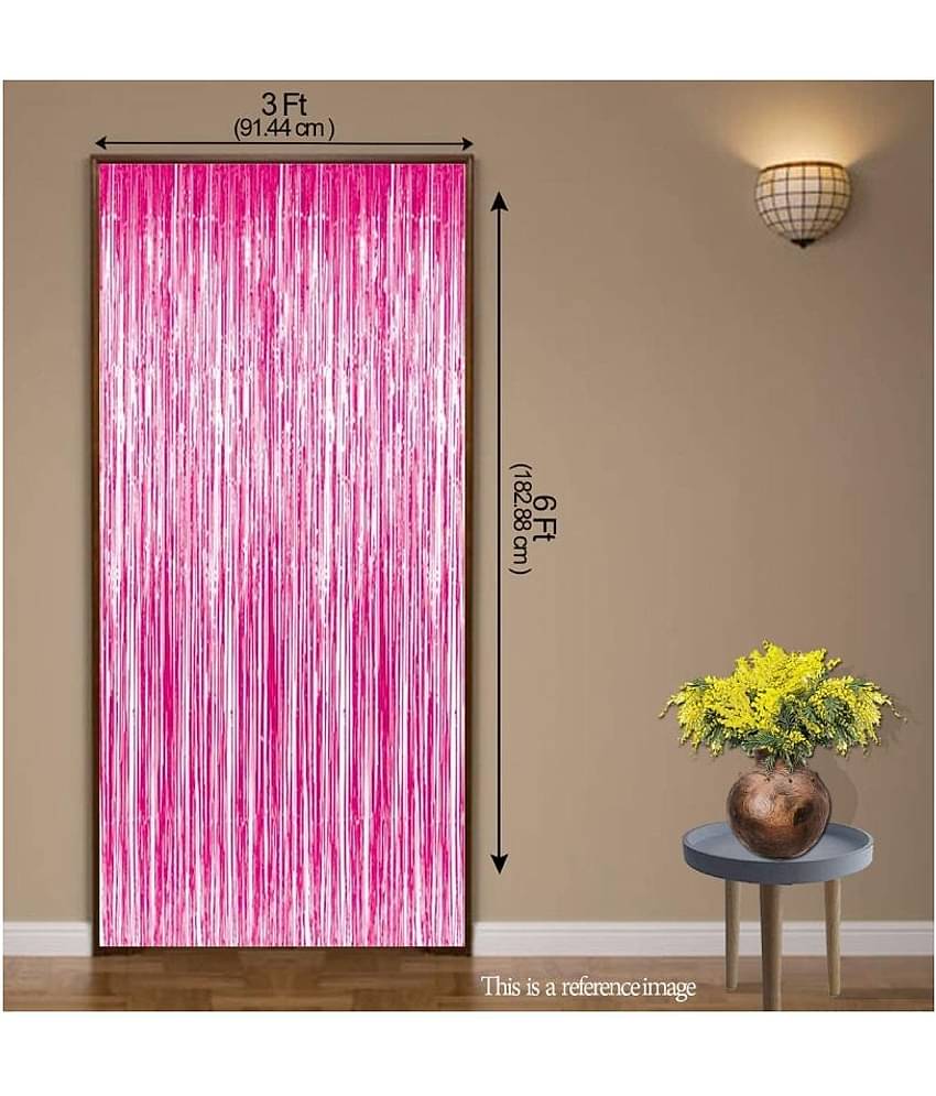 ZYOZI Party Decoration Foil Fringe Curtains 2 PCS 3ft x 6ft Metallic Tinsel Photo Booth Backdrop for Wedding Birthday Bachelorette Christmas Party Decorations(Pink)