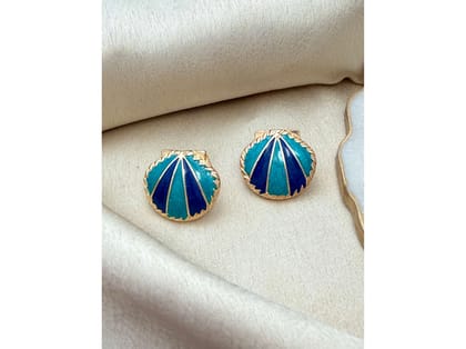 Ishkaara Blue Sea Shell Earrings