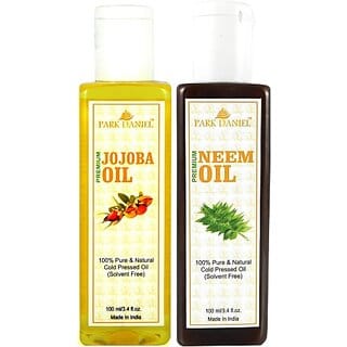 PARK DANIEL Organic Neem oil and Jojoba oil - Natural &amp; Undiluted combo of 2 bottles of 100 ml (200ml) (200 ml)