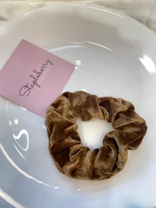 Velvet Scrunchies-brown