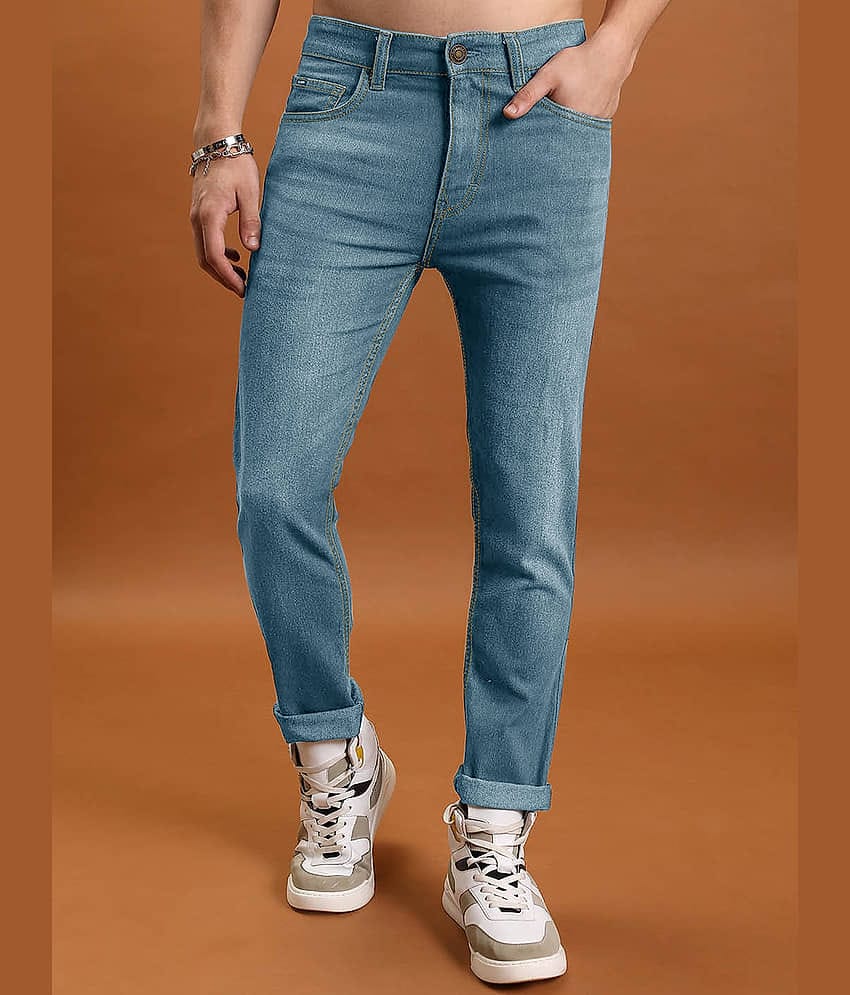 Eyebogler Regular Fit Faded Men's Jeans - Light Blue ( Pack of 1 )