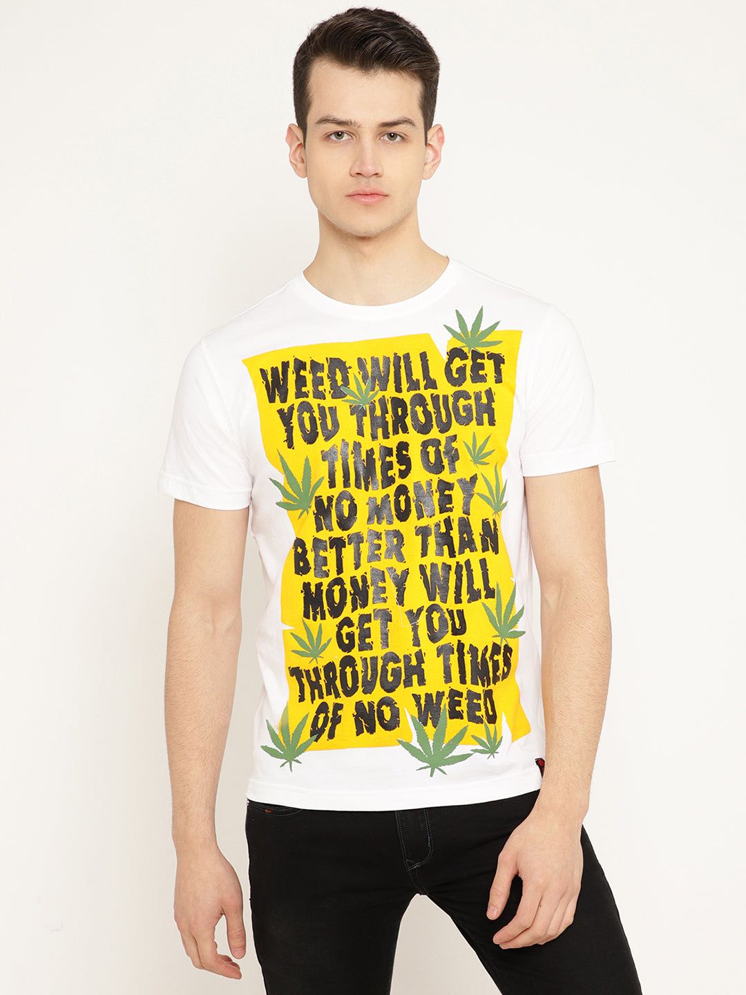 Punk WEED-WILL-GET White T-Shirt-XS / White