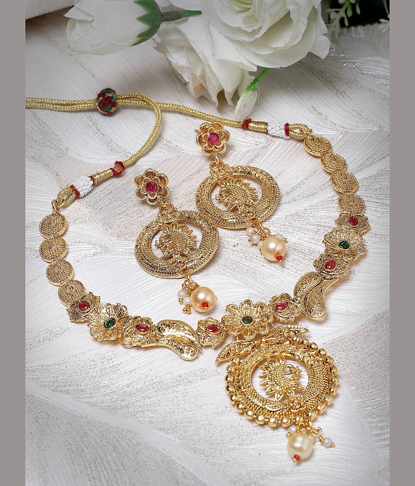 Sukkhi Gold Copper Necklace Set ( Pack of 1 )