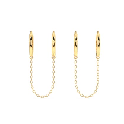 Chain connector essential hoops - 18K Gold Plated-18K Gold Plated
