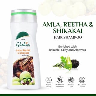 Globus Remedies Amla Reetha Shikakai Shampoo - 200 ml