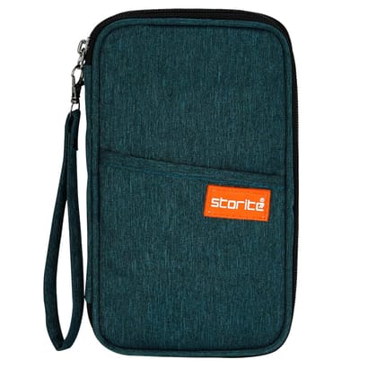 Storite Nylon Passport Cover for Men Credit Card case Family Travel Accessories Passport Holder for Women Passport Organizer Travel Document Organizer (Deep Teal-23 X 3 X 13Cm)