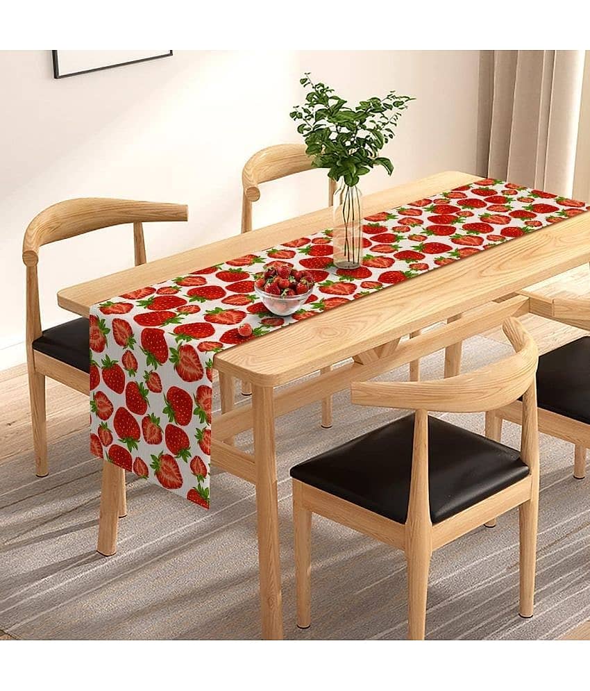 Aazeem Velvet 4 Seater Table Runner ( 180 cm x 30 cm ) Single  Maroon