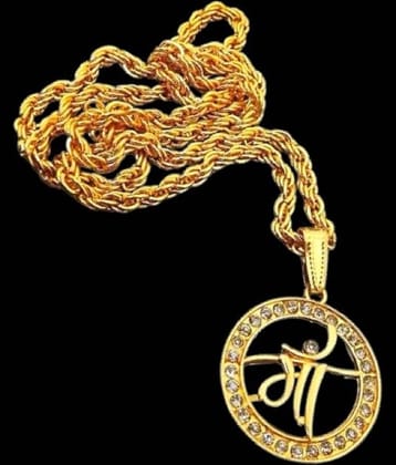 Charms Gold Religious Pendant With Chain ( Pack of 1 )