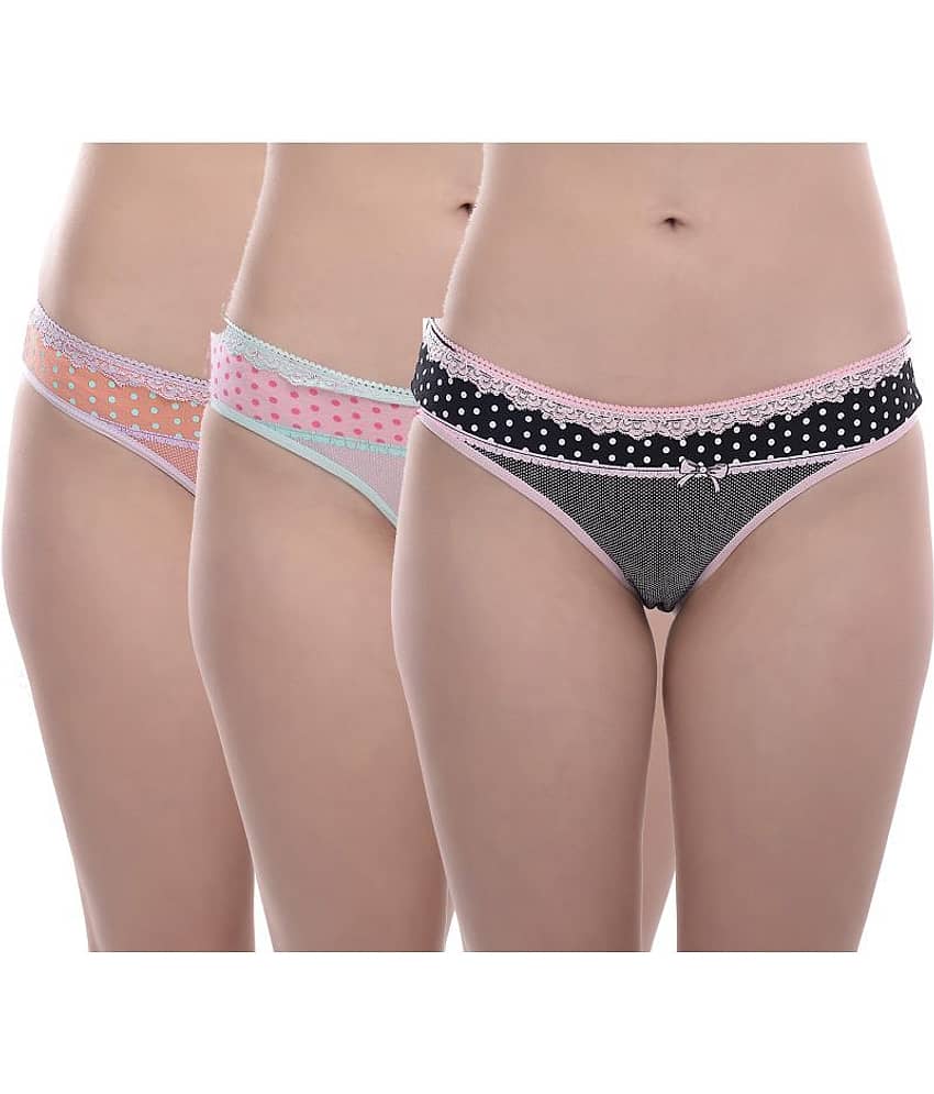 Elina Pack of 3 Cotton Women's Bikini Panties ( Multi Color )