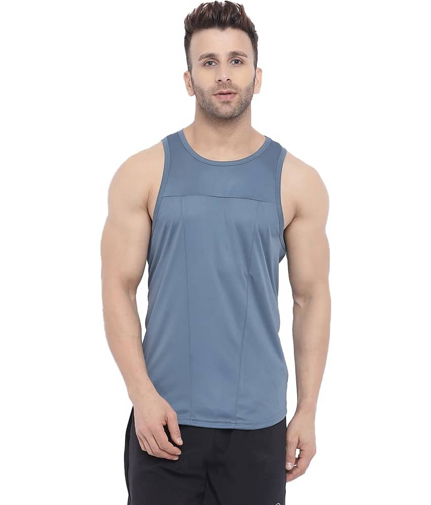 Chkokko Pack of 1 Polyester Tank For Men ( Dark grey )