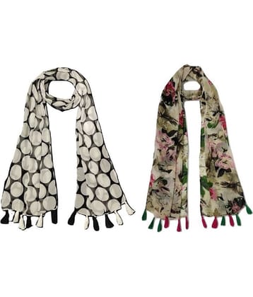 stolevilla Multi Printed Poly Cotton Yarn Stoles ( Pack of 2 )