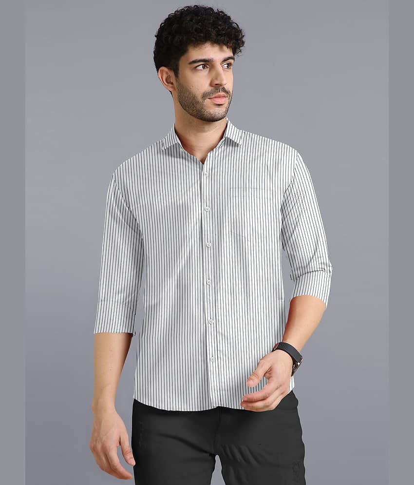 VTEXX Cotton Blend Regular Fit Striped Full Sleeves Men's Casual Shirt - Pink ( Pack of 1 )
