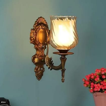 ELIANTE Ancient Iron Wall Lights Gold for Living Room, Bedroom, Dining Room, Kitchen | 3 Years Warranty | Free - LED LAMP