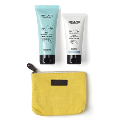 Skin Brightening Face Wash & Moisturiser with Yellow Pouch
