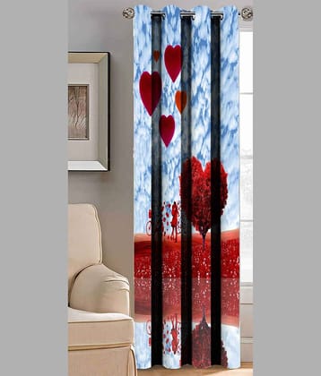 BELLA TRUE Printed Semi-Transparent Curtain 5 ft Pack of 1 Multicolor