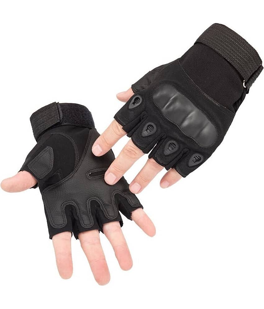 Gjshop Green Nylon Men's Fingerless Gloves ( Pack of 1 )