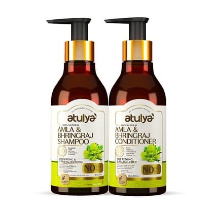 Atulya Amla & Bhringraj Shampoo & Conditioner Combo - 300mlEach Atulya Amla & Bhringraj Shampoo & Conditioner Combo - 300mlEach