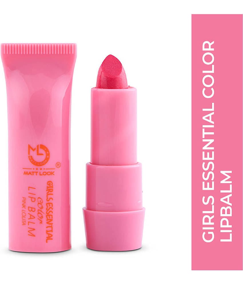 Mattlook Lip Makeup Girls Essential Color Lip Balm Moisturizing Lip, Peach Blossom, Pack of 3 (10.5gm)